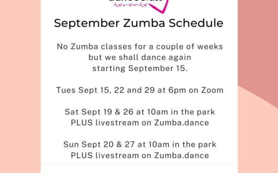 Zumba September Schedule